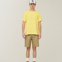 Label Cotton Chino Shorts - D/Beige