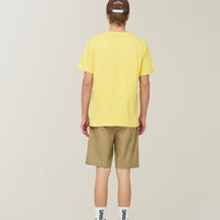 Label Cotton Chino Shorts - D/Beige