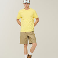 Label Cotton Chino Shorts - D/Beige