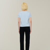 W Vintage Logo Crop T-Shirt - Grey/Blue
