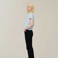 W Vintage Logo Crop T-Shirt - Grey/Blue