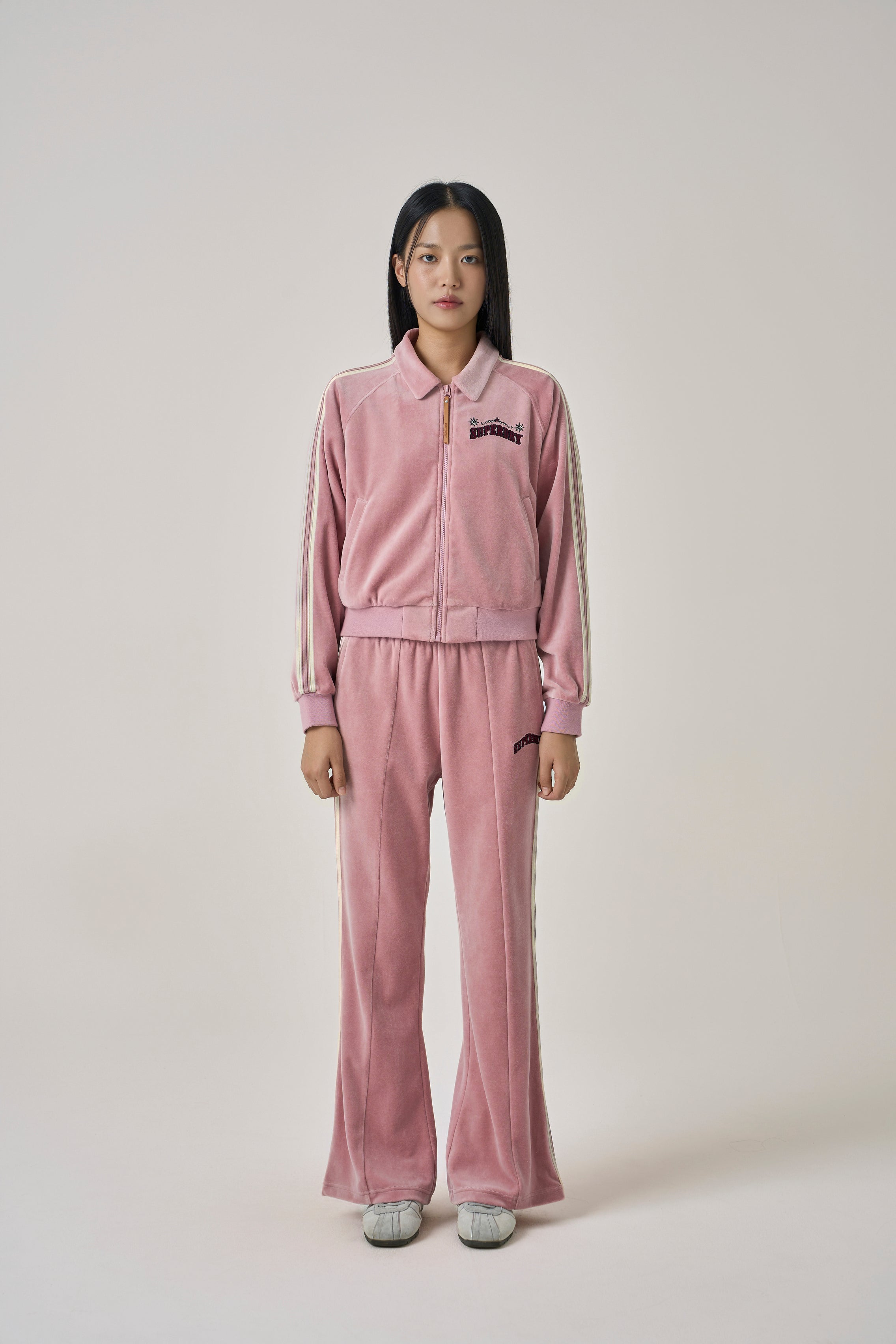ジャケット・アウター trend vision Velour Track Jacket Pink Velour Track Jacket Pink – Trendt Vision