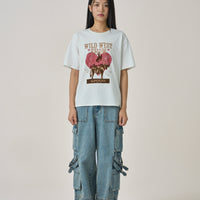 W Vintage Heart Graphic T-Shirt
