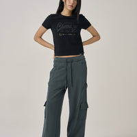 W Vintage Script Crop T-Shirt