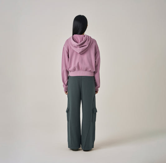 W Vintage Applique Zip Up Hoodie