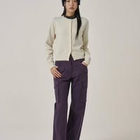 W Roundneck Kint Cardigan