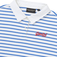 W Stripe Crop Rugby Shirt - White