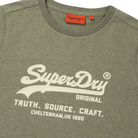 W Vintage Logo Crop T-Shirt - L/Khaki