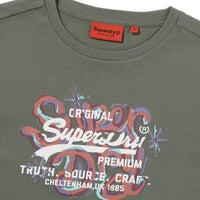W Vintage Art Crop T-Shirt - Khaki