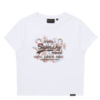 W Vintage Art Crop T-Shirt - White