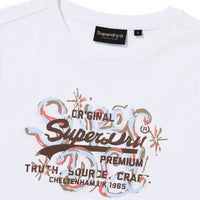 W Vintage Art Crop T-Shirt - White