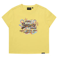 W Vintage Art Crop T-Shirt - Yellow