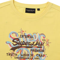 W Vintage Art Crop T-Shirt - Yellow