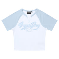 W Cap Sleeve T-Shirt - Grey/Blue