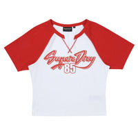 W Cap Sleeve T-Shirt - Red