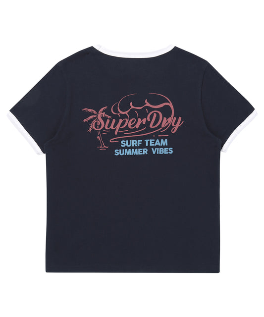 W Summer Ringer T-Shirt - D/Navy