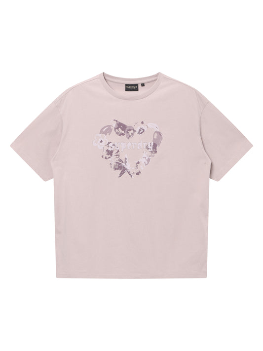 W Heart Print T-Shirt