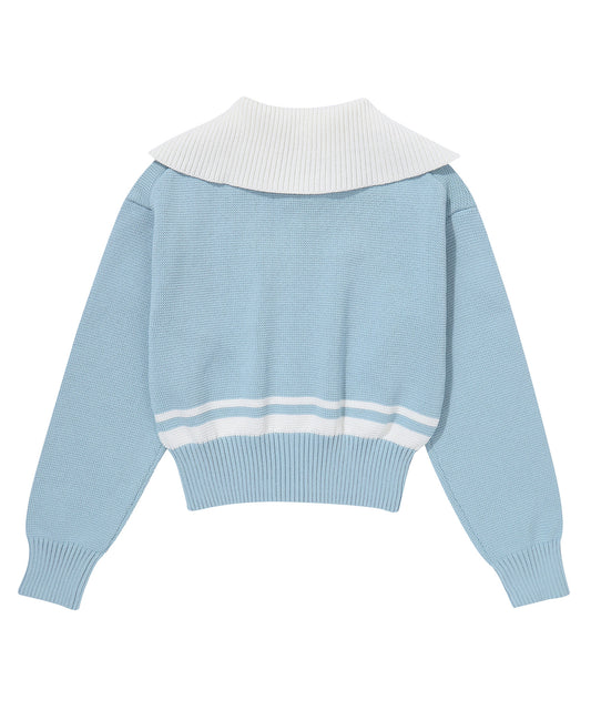W Sailor Sweater Cardigan - L/Blue