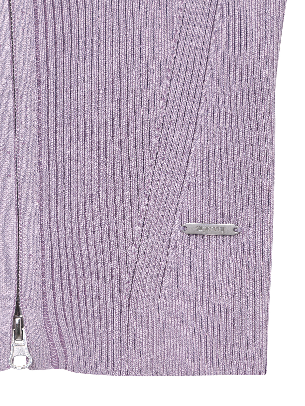 W Vintage Rib Knit Zip Up