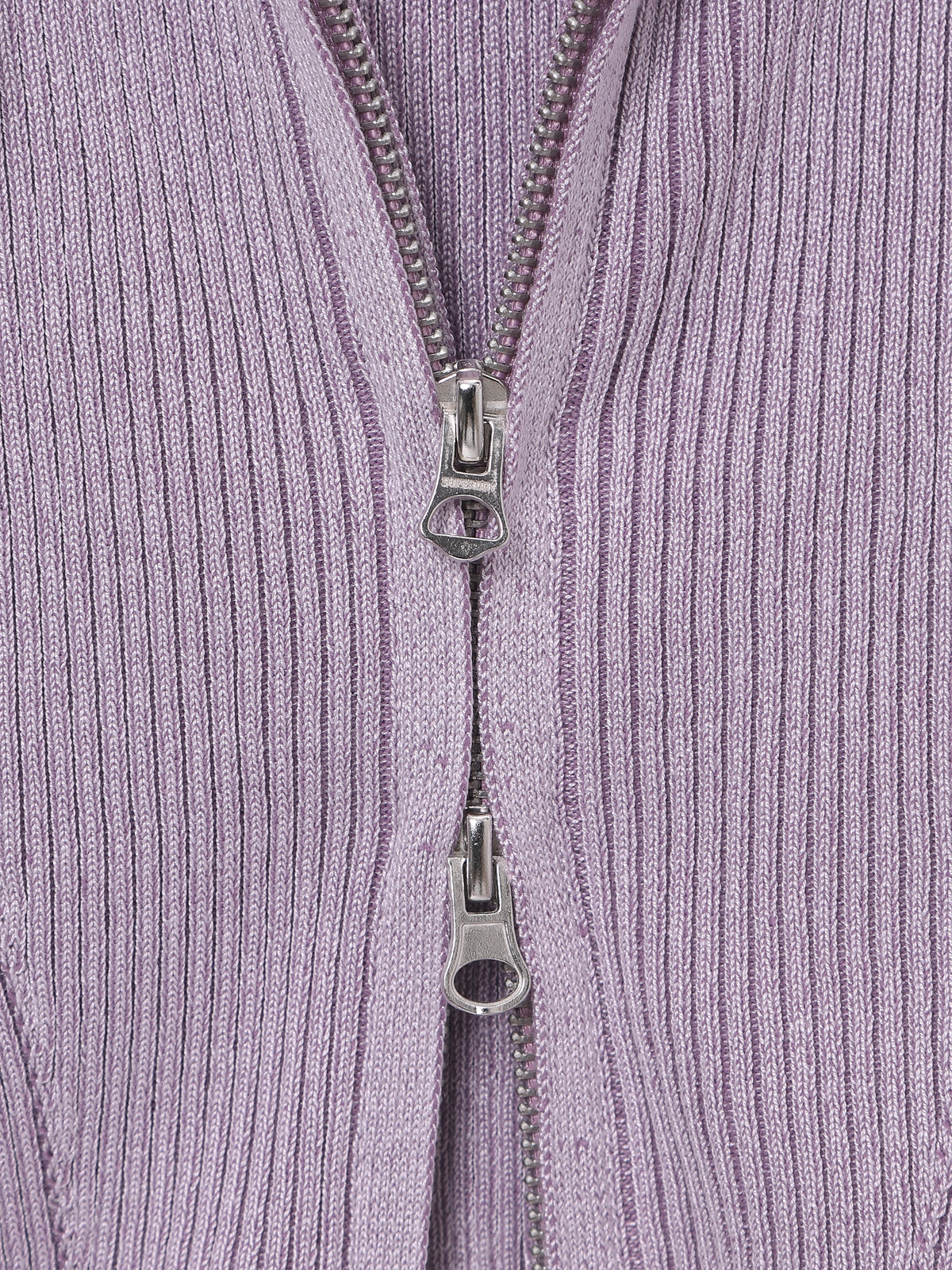 W Vintage Rib Knit Zip Up
