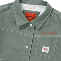 W Zip Through Chore Jacket - Khaki