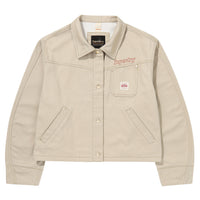 W Zip Through Chore Jacket - L/Beige