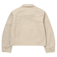 W Zip Through Chore Jacket - L/Beige