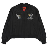 W Skating Club Crop Sukajan Jacket - Black