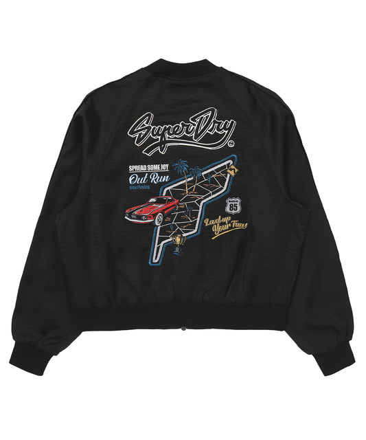 W Skating Club Crop Sukajan Jacket - Black