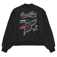 W Skating Club Crop Sukajan Jacket - Black