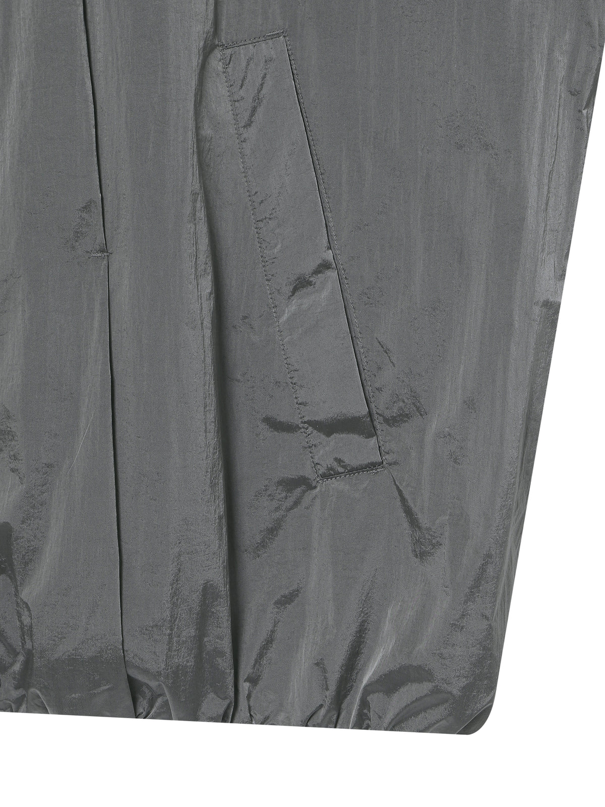 Glossy Nylon Zip-Up Jacket