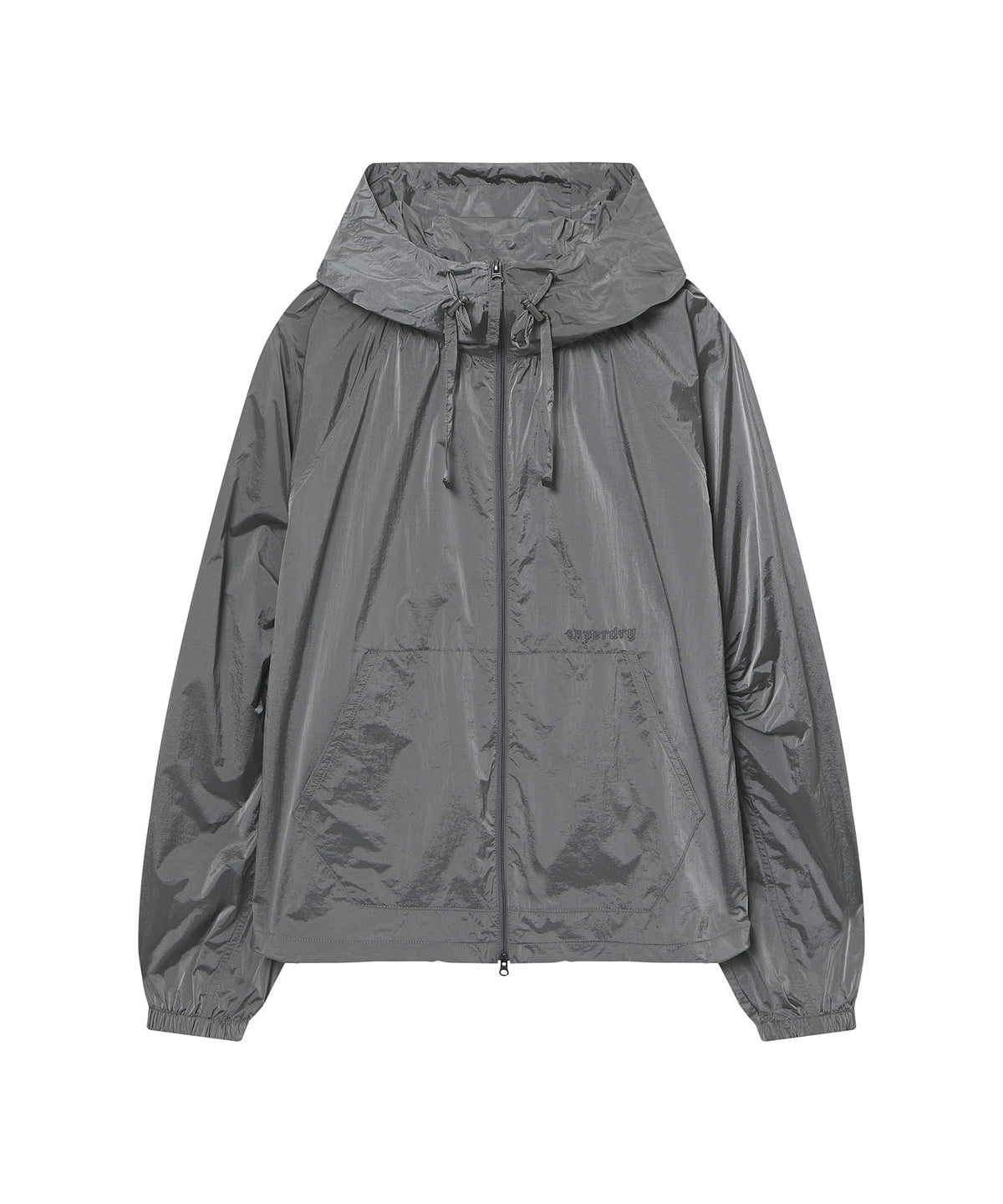 W Glossy Shirring Wind Jacket