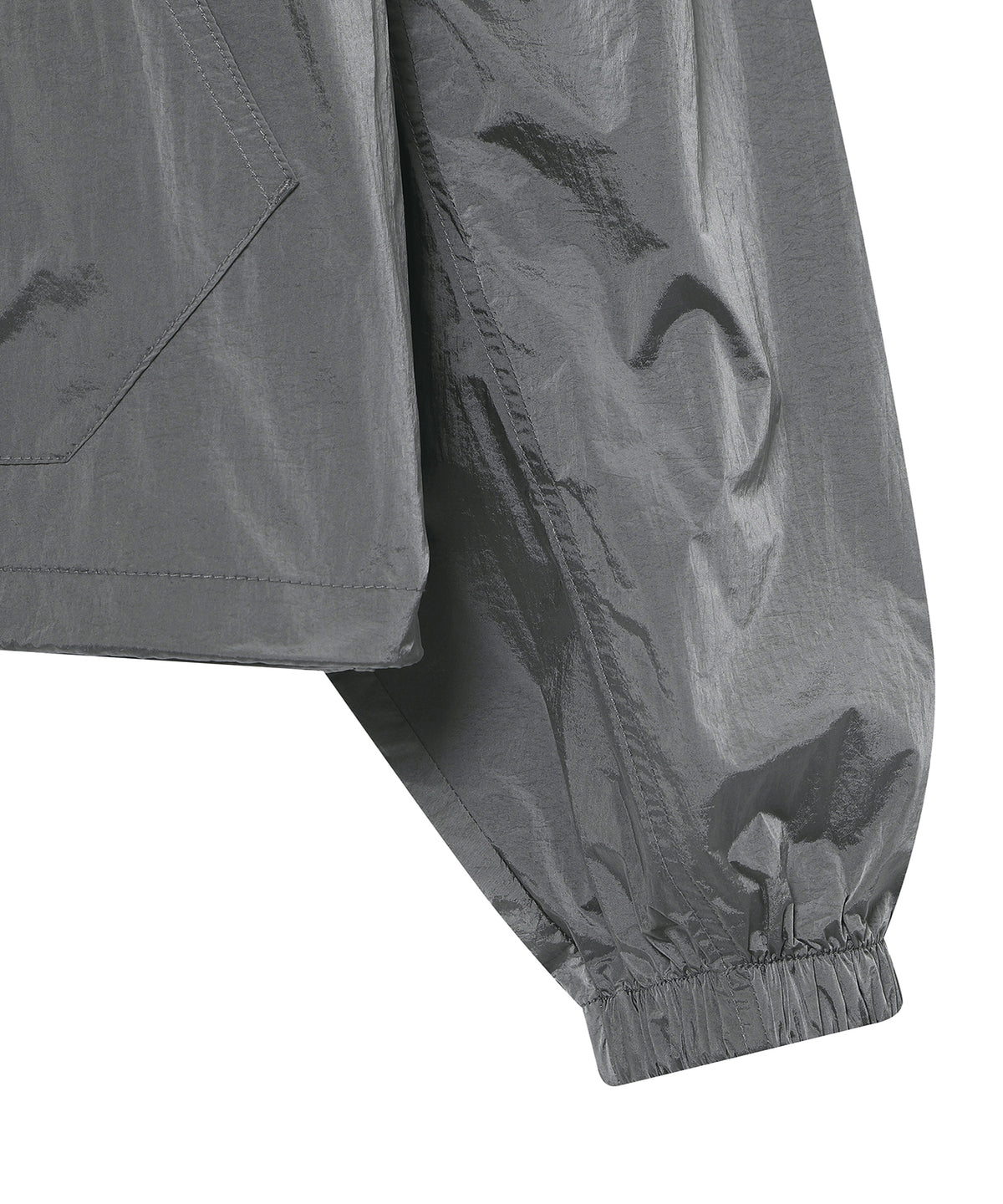 W Glossy Shirring Wind Jacket