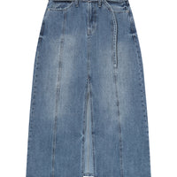 W A Line Denim Maxi Skirt - M/Indigo