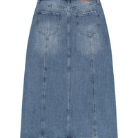 W A Line Denim Maxi Skirt - M/Indigo