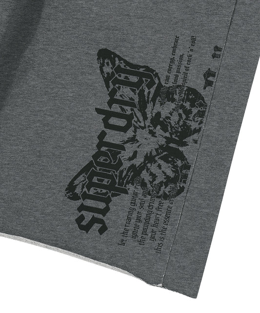 W Rough Cut Half Sweatpants