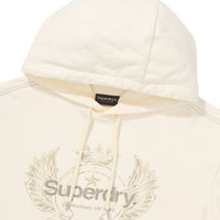 W Vintage Washed Crop Hoodie - Cream