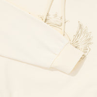 W Vintage Washed Crop Hoodie - Cream