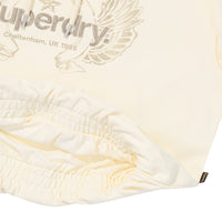 W Vintage Washed Crop Hoodie - Cream