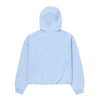 W Vintage Washed Crop Hoodie - L/Blue