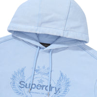 W Vintage Washed Crop Hoodie - L/Blue