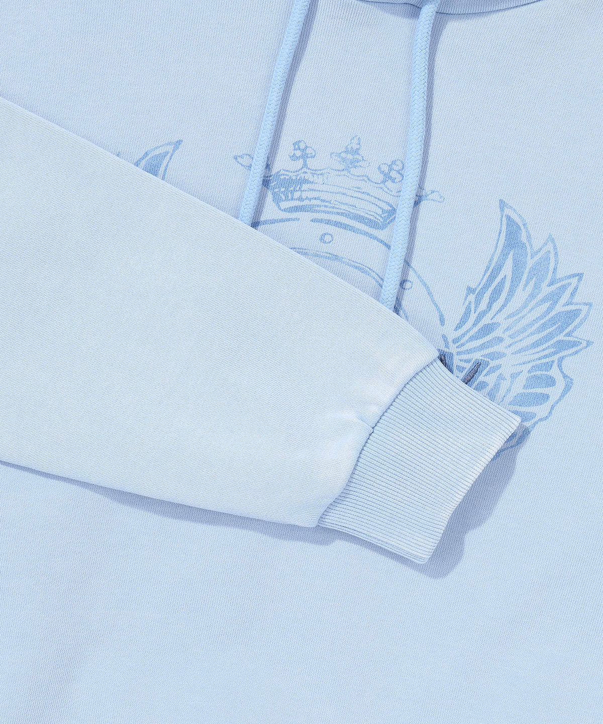 W Vintage Washed Crop Hoodie - L/Blue