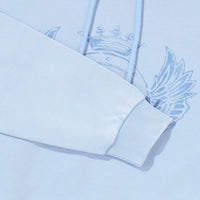 W Vintage Washed Crop Hoodie - L/Blue