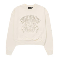W Vintage Washed Crop Sweatshirt - Cream