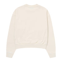 W Vintage Washed Crop Sweatshirt - Cream