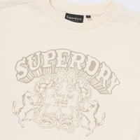 W Vintage Washed Crop Sweatshirt - Cream