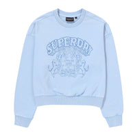 W Vintage Washed Crop Sweatshirt - L/Blue