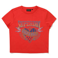 W Crop Heart Half T-Shirts