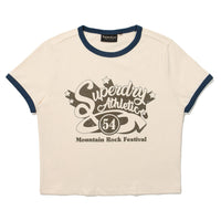 W Crop Raglan Festival Half T-Shirt