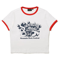 W Crop Raglan Festival Half T-Shirt